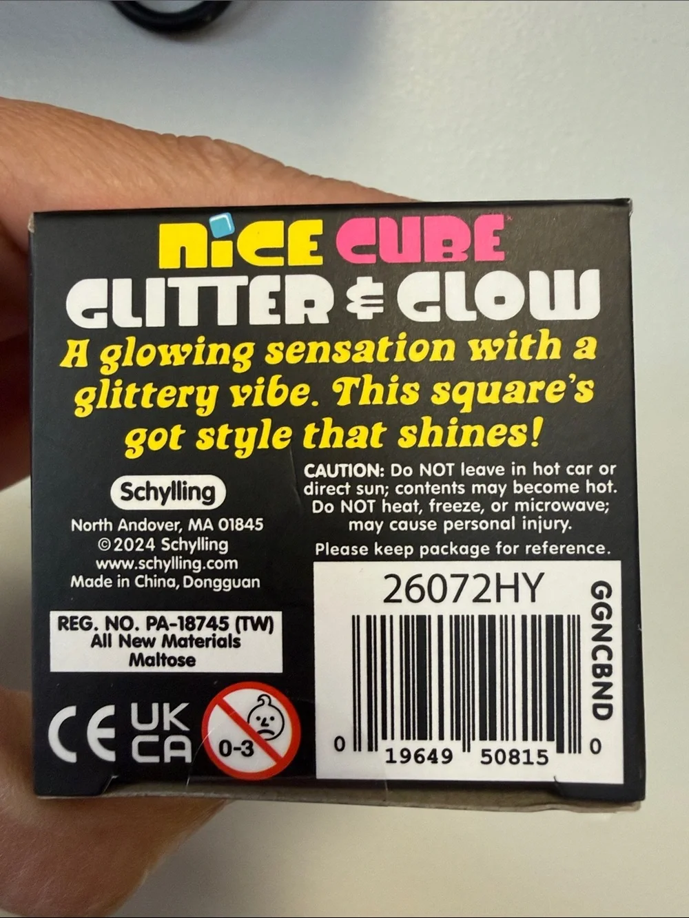 NeeDoh Nice Cube Glitter & Glow Pink Super Solid Squish Toy